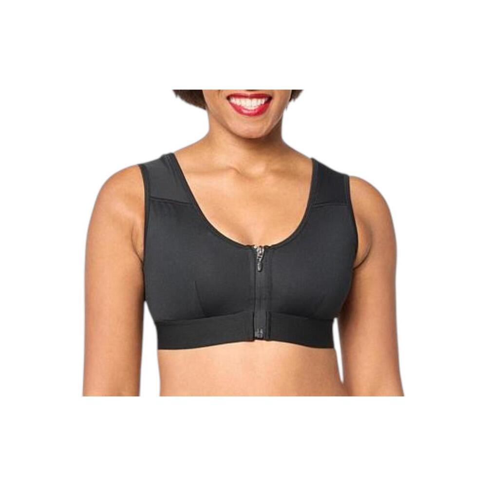 Copper Life by Tommie Copper Women's AirKnit Support Bra w/ Zipper Blk - Regular